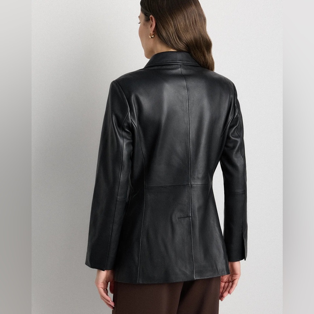 Quince Leather Blazer - L - Picture 7 of 9
